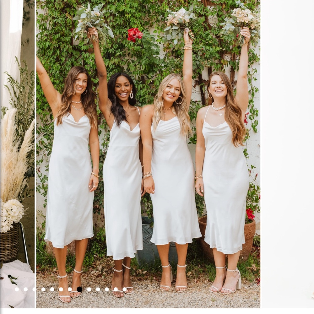Show Me Your MuMu Verona Cowl Dress in Ivory Luxe Satin